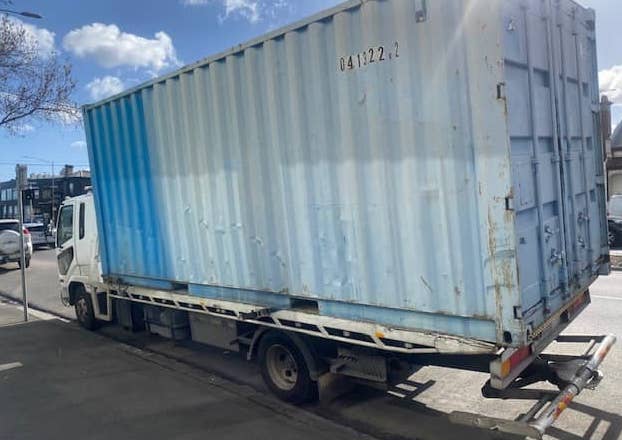 A container being moved in Sydney Australia.